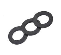 12 pezzi di gomma industriale nera cuscino rondella piatta rotonda buffer blocco shock pad addensato guarnizione anti-invecchiamento rubinetto doccia tubo dell'acqua(1“)