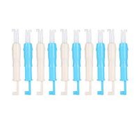 12 pezzi di infilaago automatico in plastica per macchina da cucire, strumento ergonomico per infilare il filo con design di facile utilizzo, include infilaago blu e bianco per