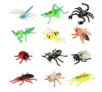 12 pezzi di insetti simulati, modelli di animali sicuri in plastica atossica, modelli educativi 3D per bambini, adatti per l'istruzione, feste a tema sugli insetti, feste di Halloween