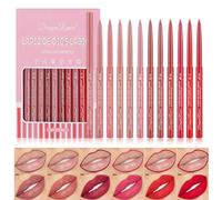 12 Pezzi Di Lip Liner Combo, Lip Plumper E Usura Di Lunga Durata Impermeabile, Tazza Antiaderente, Set Regalo Di Lucidalabbra Opaco Dalla Texture Liscia
