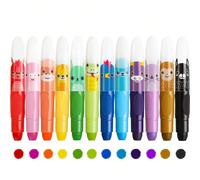 12 pezzi di matite cera jumbo colorate e simpatiche, 12 colori, matite cera grandi e lavabili, adatte per disegnare e dipingere Cera