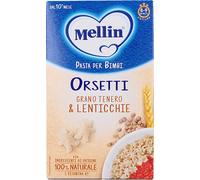 12 pezzi di mellin pasta bimbi orsetti grano tenero e lenticchie gr.280