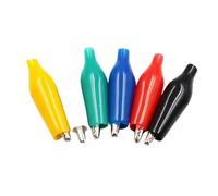 12 pezzi di metallo isolante coccodrillo morsetto elettrico test 28 mm cavo colorato rosso nero blu verde bianco giallo connettore auto(White 6pcs)