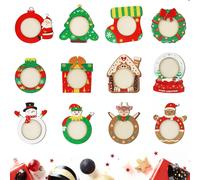 12 pezzi di Natale cornice per foto ornamenti appesi feste ciondolo ricordo