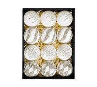 12 pezzi di palline di Natale in velluto floccato, pendenti, decorazioni per alb