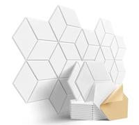 12 pezzi di pannelli fonoassorbenti autoadesivi, adesivi murali decorativi, decorazioni for la casa(Y-Cut Hexagon White)