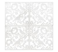 12 Pezzi di Paravento a Sospensione Fai-da-Te, 40x40 cm - Paravento Schermo Pannello Sospeso Divisorio - Stile Art Déco (Bianco)