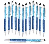 12 pezzi di penne a sfera personalizzate con penna a sfioramento, penne a sfera con incisione individuale, incisione con il vostro nome o messaggio, per ufficio, scuola, laurea, festa, teambuilding