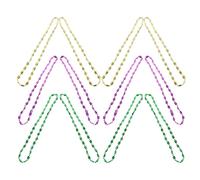12 pezzi di perline Mardi Gras Collana di perline colorate metallizzate