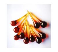 12 pezzi di perline pendenti con gocce di pioggia in vetro multicolor, accessori, decorazioni for la casa(Amber)
