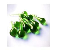 12 pezzi di perline pendenti con gocce di pioggia in vetro multicolor, accessori, decorazioni for la casa(Green)