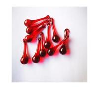 12 pezzi di perline pendenti con gocce di pioggia in vetro multicolor, accessori, decorazioni for la casa(Red)