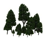12 Pezzi Di Pioppo Modello Foglie Verde Scuro 2,5-16 Cm 1:500-1:50