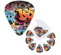 12 pezzi di plettri per chitarra custodia per plettri per chitarra, plettro per chitarra hip hop graffiti, plettro per chitarra elettrica, plettro per chitarra acustica, plettro per basso (0,46 mm,
