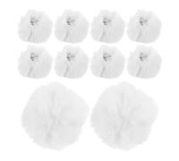 12 pezzi di pompon con palline: clip, pompon in pelliccia sintetica per