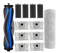 12 pezzi di ricambio per aspirapolvere robot Ecovacs Deebot X9 pro Omni/X9 pro, 1 spazzola principale, 1 rullo mocio, 4 filtri, 6 sacchetti per la polvere