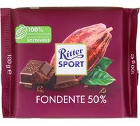 12 pezzi di ritter sport fondente 50% cacao gr.100
