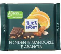 12 pezzi di ritter sport fondente mandorle arancia gr.100