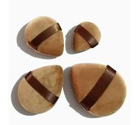 12 Pezzi Di Soffi Di Polvere Color Caffè E 8 Pennelli Per Il Trucco, Forma A Goccia D'Acqua Morbida, Strumenti Di Bellezza Portatili, Essenziali Per Il Trucco Quotidiano.