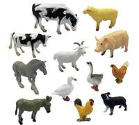 12 Pezzi Di Statue Di Animali Da Fattoria, Mini Animali Da Fattoria, Giocattoli Di Animali Di Plastica, Miniature Di Piccoli Animali Come Polli, Anatre, Oche, Mucche, Ecc