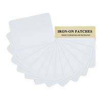 12 Pezzi di Toppe Termoadesive per Tessuto di Alta Qualità, Colla Forte, Kit di Riparazione e Decorazione 100% Cotone Colore Bianco, Dimensioni 7,5 cm x 10,5 cm