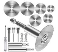 12 Pezzi Dischi da Taglio per Trapano, Mini Lame da Sega HSS Seghe Circolari Lame con Gambo Esagonale da 1/4" per Tagliare Legno Plastica Metallo