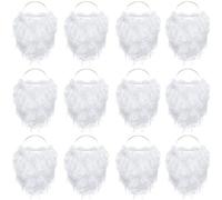 12 Pezzi Divertente Costume Barba di Babbo Natale Baffi Finta Bianca Accessori per Costume da Barba di Babbo Natale per Ragazzi Ragazze e Adulti Travestire Babbo Natale sulla Festa di Natale