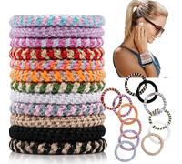 12 Pezzi Elastici Capelli Donna,12 Colori Accessori Capelli,Lacci per Capelli in Cotone Senza Cuciture,Lacca Colorata per Elastici Capelli,Elastici Capelli Bambina,Elastici per Capelli Senza Metallo