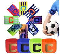 12 Pezzi Fascia Capitano Calcio Elastica Regolabile Multicolore per Bambini e Adulti - Sport Calcio e Rugby