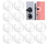 12 Pezzi Ferma Porta da Muro Trasparenti Adesivo, ø 40 Mm Gommini Paracolpi Porta, Fermaporta da Parete, Ferma Porta da Muro per Sedile WC, Porta Dell'armadio, Protegge Silenziosamente