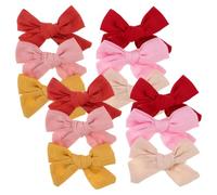 12 Pezzi Fermagli Fiocco, Accessori Chioma Morbidi Cotone Lino | Forma Classica a Farfalla, Delicati sulla Pelle, per Asilo e Occasioni Speciali, Stile Tenero