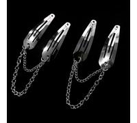12 pezzi fermagli per capelli a scatto per donne ragazze fermagli per capelli per capelli spessi e sottili cuore in metallo stella argento mollette per Halloween gotiche