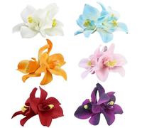 12 pezzi fermagli per capelli con fiori, fermaglio con fiore hawaiano, pinza capelli fiore, multicolore, per vacanze al mare, matrimoni, feste, spose