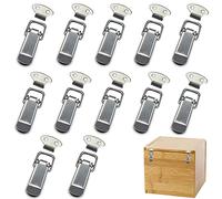 12 Pezzi Fermaglio a Molla, Chiusura a Leva, Ganci per Cassetta Degli Attrezzi, Fermaglio Chiusura Blocco, Chiavistelli in Acciaio Inossidabile, Per Cassetto