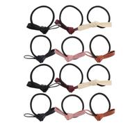 12 Pezzi Fermaglio per Chioma Fiocco, Elastico in PU e Stoffa | Code e Chignon, Tenuta Comoda Lieve Elasticità, Stile Morbido ed Elegante per Donne e Studentesse