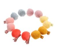 12 Pezzi Fermaglio per Chioma Pallina Soffice, e Ponytail | Acciaio Inossidabile e Lana Artificiale, Decorazione Simpatica per Feste di Compleanno, Foto e Natale Colore Casuale