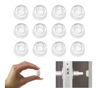 12 Pezzi Fermaporta da Parete Trasparente, 22x10mm Gommini Paracolpi Adesivi, Fermaporta Trasparenti Rotondi, Piedini in Gomma Autoadesivi, Paraurti in Silicone per Maniglie di Porte, Armadi, Cassetti