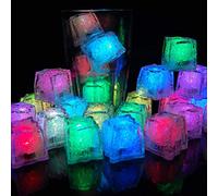 12 Pezzi Feste Decorative Cubetti di Ghiaccio a LED Luce Multicolore Liquid Sensor Ice Cubes Light LED Ghiaccio luminoso Bar matrimonio