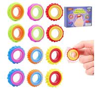 12 Pezzi Fidget Ring Giocattoli per Bambini Adulti, Finger Spinner Rings, Giocattoli per Bambini, Sensorik Autismo Giocattoli Antistress Autismo, Fidget Squishy Toy