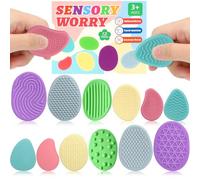 12 pezzi Fidget Toys Pietra Sensoriale, Giocattoli sensoriali Fidget, Giocattoli Sensoriali In Silicone Fidget Stone, Giocattoli Antistress Silenziosi per Bambini e Adulti,Tactile Sensory Toys