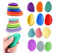 12 Pezzi Fidget Toys Pietra Sensoriale, Pietra Sensoriale in Silicone, Giocattoli Fidget Pietre Sensoriali, Giocattoli Sensoriali Antistress per Bambini e Adulti, Giocattoli da Decompressione (B)