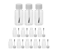 12 Pezzi Flacone con Pennello, Ricaricabile 20ml Trasparente | PP e Pet, Tappo a Chiusura Ermetica, Bocca Stretta, per Gel e Adesivo in Viaggio