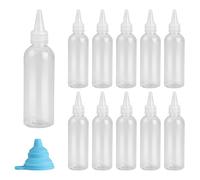 12 Pezzi Flacone Dosatore Olio, 100ML Squeeze Bottles, Bottiglia Squeeze di Oliera Plastica, Dispenser Olio da Cucina, Flaconi Contenitore per Olio Salsa Condimento Ketchup Maionese