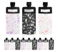 12 Pezzi Flaconi da Viaggio, 90ml Sacchetto di Imballaggio Vuoto in Plastica, Riutilizzabili Bottiglie da Viaggio, Kit Viaggio Liquidi per Lozione Shampoo Crema Viso Liquidi