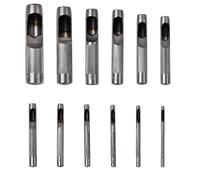 12 Pezzi Forata Strumenti per la Pelle, Set da Punzoni per Cuoio, 3mm to 19mm Rotondo Punzone Cavo in Acciaio, Set di Punzoni Foro Pugno Strumento Mano DIY per Cinghie Tela Carta Plastica