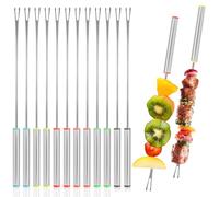 12 Pezzi Forchette da Fonduta Acciaio Inox Forchette da Fonduta Forchettine da Fonduta in Acciaio Inossidabileper Formaggi Carne Cioccolato Frutta Formaggio Dessert Fonduta Forchettine