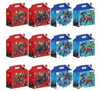 12 pezzi Forniture per feste a tema Marvel Avengers, scatole per caramelle, scatole regalo per altoparlanti, merchandising anime, regali di Capodanno, regali di San Valentino, regali di Pasqua Tagli U