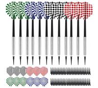 12 Pezzi Freccette Punta Plastica 14 g per Bersaglio Elettronico, Freccettes Soft Tip con 24 Alette, 2 Pcs Protettore Dartwing e 100 Punte di Ricambio, Set Freccette per Principianti e Giocatori