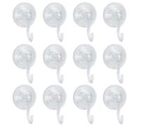 12 pezzi ganci a ventosa, ventose con gancio, ganci a ventosa per bagno, 4.5 cm, trasparenti, impermeabili, per camera da letto, cucina, bagno, asciugamano, cappello, chiave