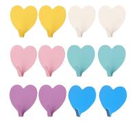 12 Pezzi Ganci Adesivi in Metallo, Appendini Adesivi, Gancio Adesivo a Forma di Cuore, Appendini Adesivi per Casa, Cucina, Bagno, Appendibiti Adesive, Portasciugamani, Ganci Adesivo Muro Resistenti